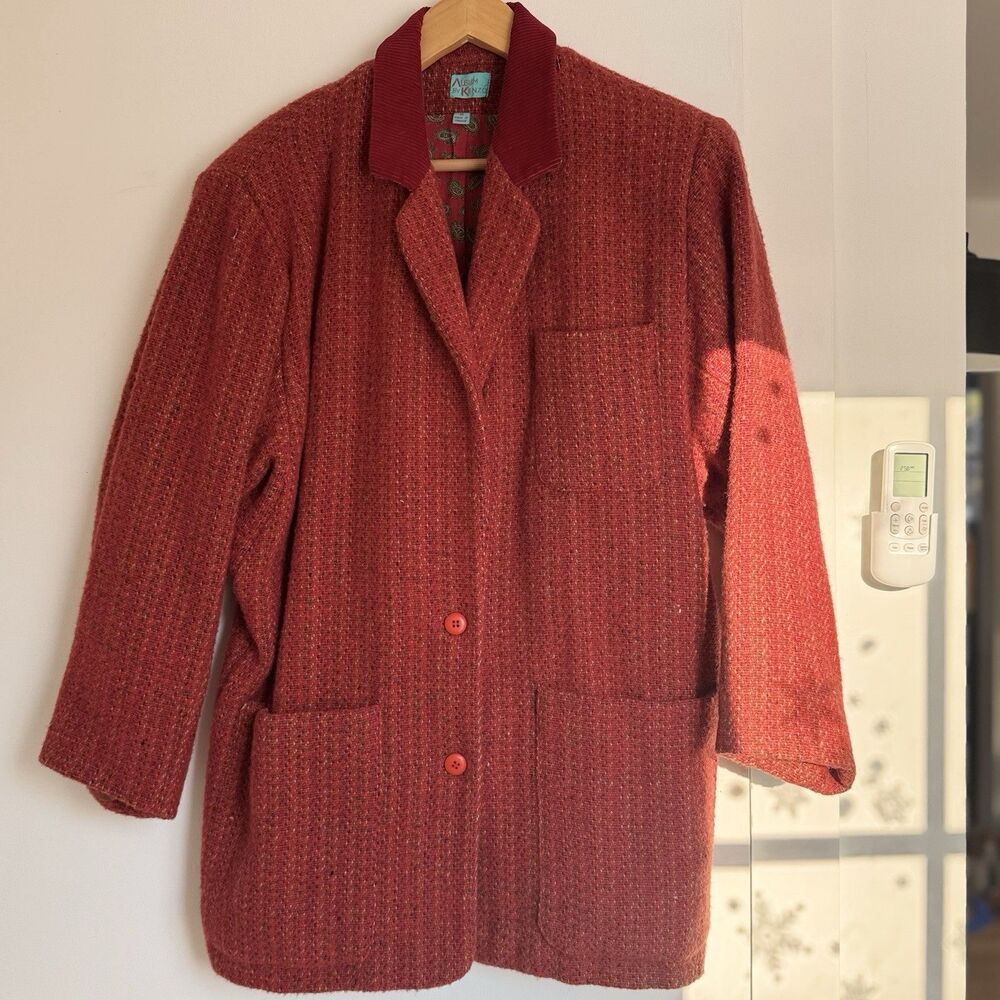 Kenzo Textured Brick Red Teddy Jacket